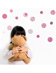 Stickers Graphiques,Sticker mural: Ronds roses liberty 2