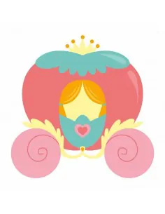 Stickers Fée & Princesse,Sticker Enfant: Carrosse rose