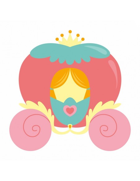 Stickers Fée & Princesse,Sticker Enfant: Carrosse rose