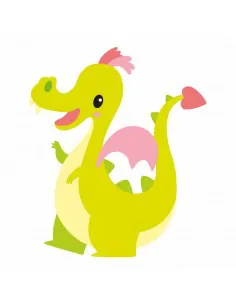 Stickers Fée & Princesse,Sticker Enfant: Dragon vert