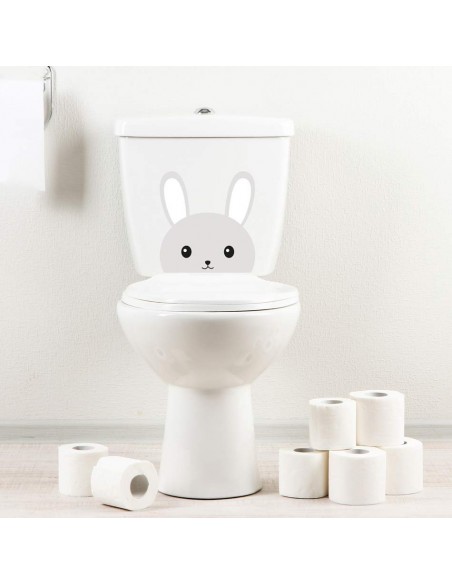 Stickers WC,Sticker WC: Tête de lapin