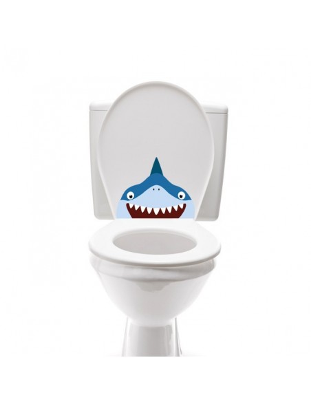 Stickers WC,Sticker WC: Tête de requin