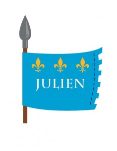 Stickers Prénom,Sticker Prénom : drapeau chevalier 2