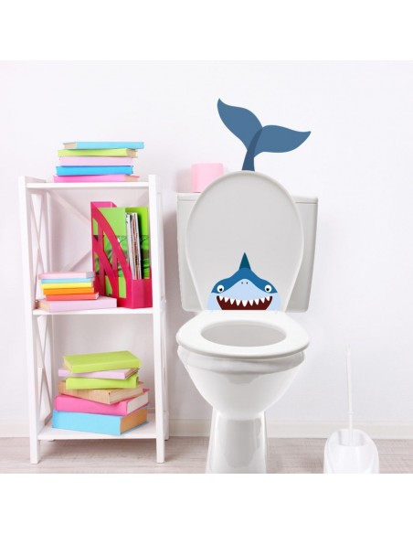 Stickers WC,Sticker WC: Tête de requin