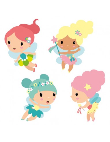 Stickers Fée & Princesse,Stickers frise: Les 4 petites fées