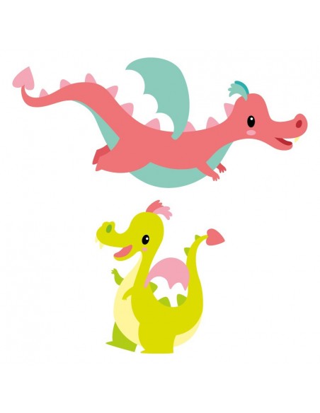 Stickers Fée & Princesse,Stickers frise: 2 dragons
