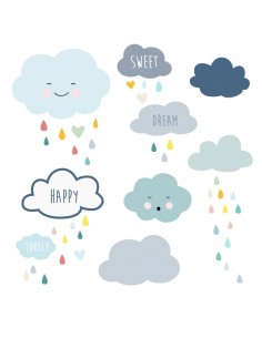 Stickers Graphiques,Stickers muraux: Frise nuages