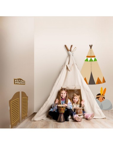 Stickers Indiens & Cowboys,Sticker garçon: tipi Stickers Indiens & Cowboys,Sticker garçon: tipi