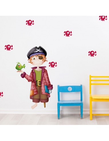 Stickers Pirates,Stickers frise pirate: têtes de mort Stickers Pirates,Stickers frise pirate: têtes de mort