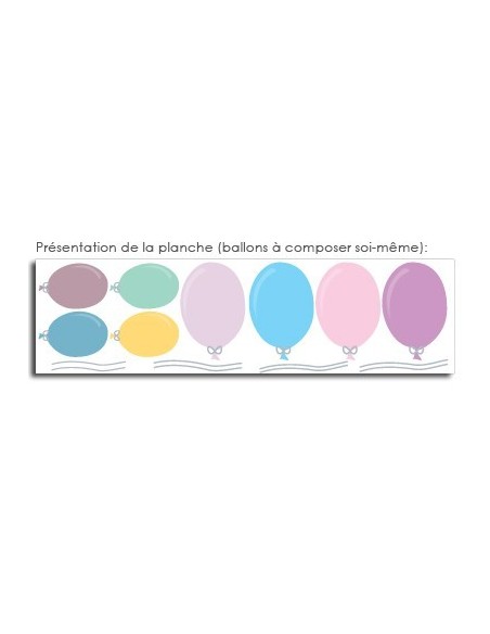 Stickers Bébé,Stickers bébé: Ballons Pastel (x8)