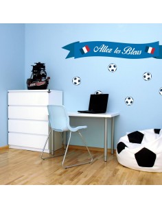 Stickers Sport,Sticker Foot: Banderole "Allez les bleus" 2