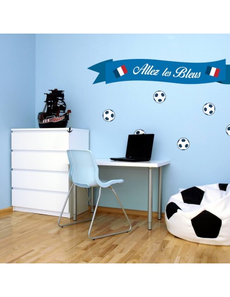 Stickers Sport,Sticker Foot: Banderole "Allez les bleus"