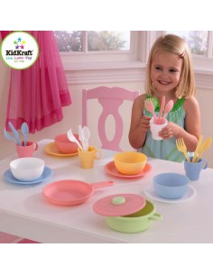 Cuisine & Dînette,Ensemble de 27 ustensiles de cuisine pastel 2