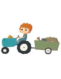 Stickers Ferme,Sticker enfant: Fermier sur Tracteur