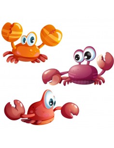 Stickers de la Mer,Stickers de la mer: 3 crabes