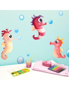 Stickers de la Mer,Stickers: 3 hippocampes rouges 2