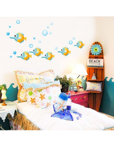 Stickers de la Mer,Stickers mer: Banc de poissons globuleux Stickers de la Mer,Stickers mer: Banc de poissons globuleux