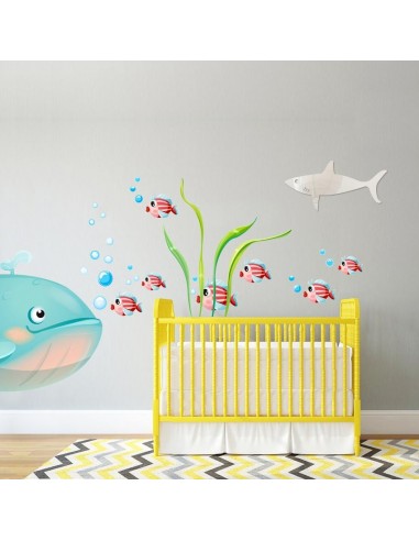 Stickers de la Mer,Stickers mer: Banc de poissons rayés Stickers de la Mer,Stickers mer: Banc de poissons rayés