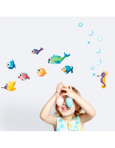 Stickers de la Mer,Stickers océan: frise petits poissons Stickers de la Mer,Stickers océan: frise petits poissons