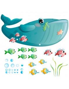 Stickers de la Mer,Stickers mer: frise baleine