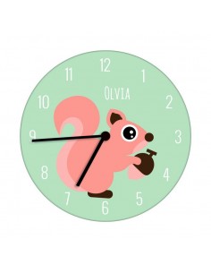 Horloges,Horloge enfant prénom: Ecureuil