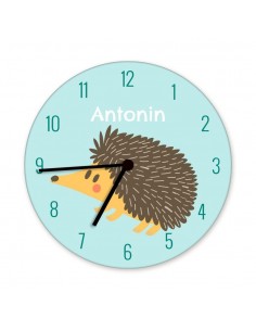 Horloges,Horloge enfant prénom: hérisson