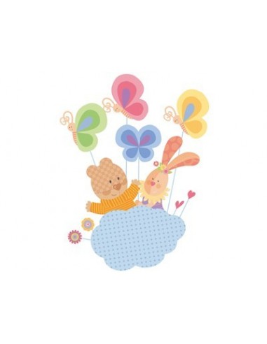 Stickers Nounours Doudous,Sticker mural: Doudou Nuage Papillons