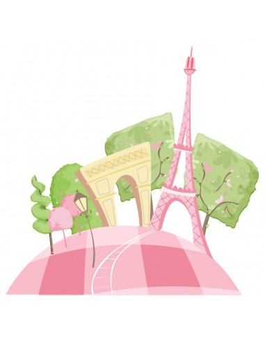 Stickers Monde,Sticker Europe: Paris en Rose