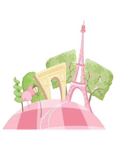 Stickers Monde,Sticker Europe: Paris en Rose