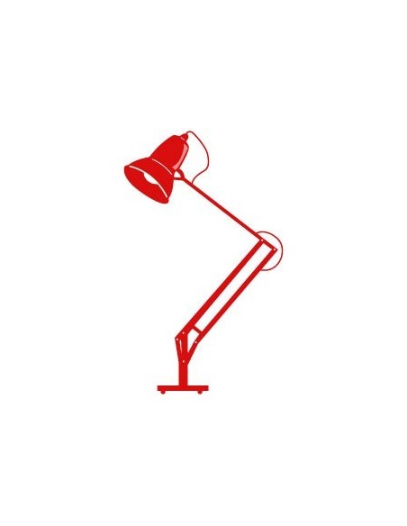 Ancien,Sticker déco: Lampe architecte rouge