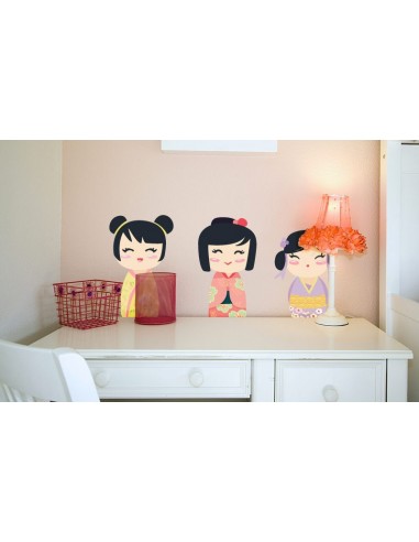 Stickers Asie,Stickers Japon: 5 Kokeshis Stickers Asie,Stickers Japon: 5 Kokeshis