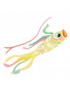 Stickers Asie,Sticker Japon: Koinobori jaune