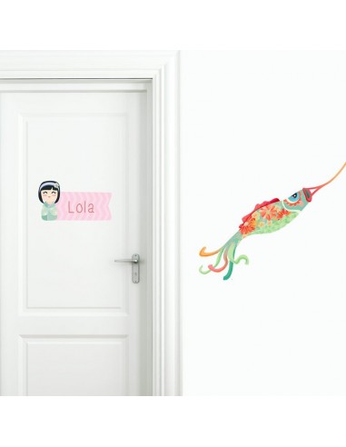 Stickers Asie,Sticker Japon: Koinobori vert Stickers Asie,Sticker Japon: Koinobori vert