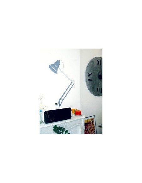 Ancien,Sticker déco: Lampe architecte rouge