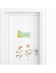 Stickers Prénom,Sticker Prénom: Poupée Russe verte 2