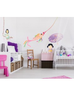 Stickers Asie,Stickers Japon: Ensemble ombrelle violet 2