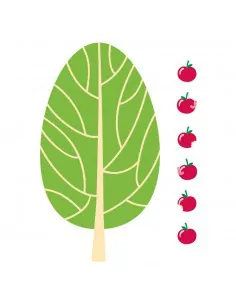 Stickers Forêt,Sticker forêt: Pommier et pommes
