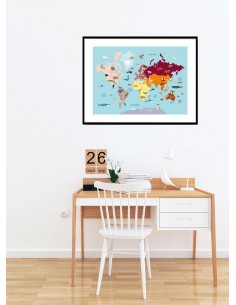 Poster enfant,Poster Géant plastifié: Carte du monde 2