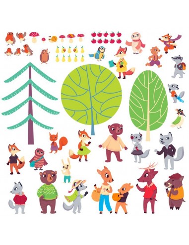 Stickers Forêt,Sticker Forêt: Grande Frise Forêt