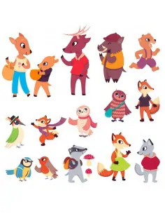 Stickers Forêt,Sticker forêt: Frise Personnages Forêt