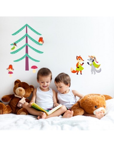 Stickers Forêt,Sticker Forêt: Frise Louve et Renarde Stickers Forêt,Sticker Forêt: Frise Louve et Renarde