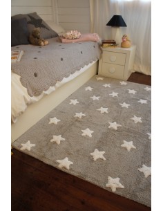 Tapis Lavables,Tapis Enfant: Étoiles Blanches