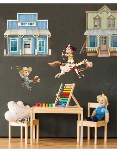 Stickers Indiens & Cowboys,Sticker Cowboys: Cowboy et son Lasso Stickers Indiens & Cowboys,Sticker Cowboys: Cowboy et son Lasso