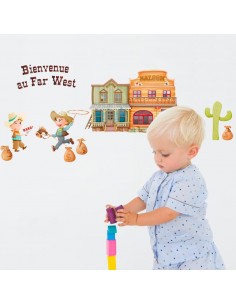Stickers Indiens & Cowboys,Sticker Frise du Far West 2