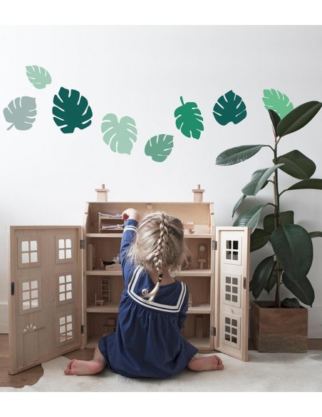 Stickers Frise,Sticker Jungle: Frise Feuilles Monstera