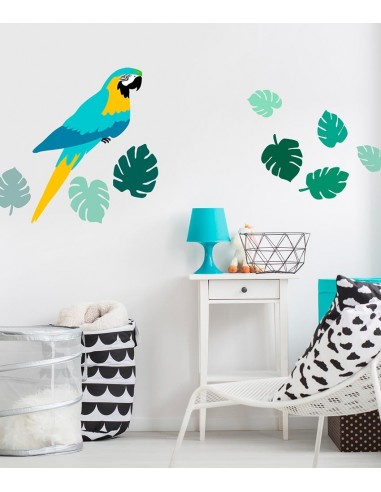 Stickers Jungle & Savane,Stickers Jungle: Perroquet Bleu Stickers Jungle & Savane,Stickers Jungle: Perroquet Bleu