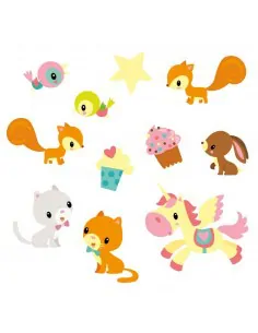 Stickers Fée & Princesse,Stickers Frise: Animaux de la Féérie