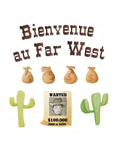 Stickers Indiens & Cowboys,Sticker Frise: Bienvenue au Far West