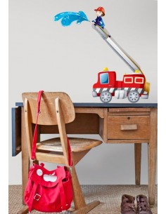 Stickers Pompier,Sticker Pompier & Échelle Déployée 2