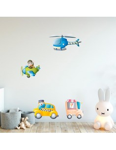 Stickers Voiture & Transports,Sticker Transport: Avion & Pilote 2